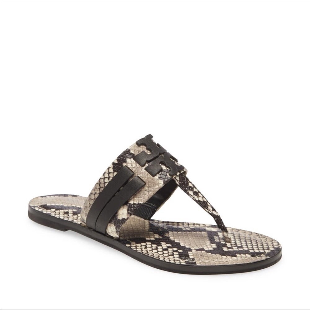 New Tory Burch sandals Leigh Thong Flat Black